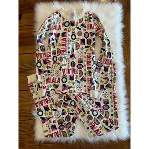 Hanna Anderson Christmas Pj‎ set size 12 EUC